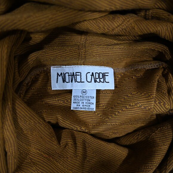 Michael Carrie Medium Cowl Neck Vintage Stitched Pullover in Mustard - Picture 5 of 5